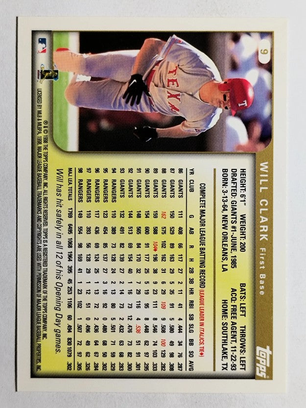 1999 Topps #9 Will Clark