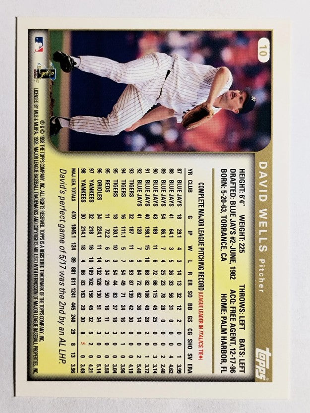 1999 Topps #10 David Wells