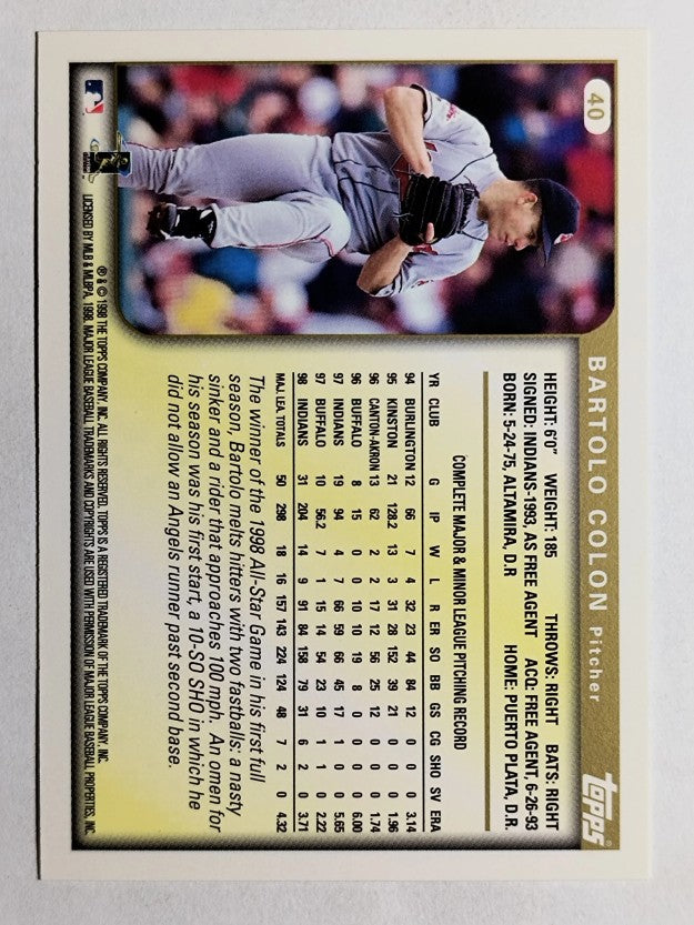 1999 Topps #40 Bartolo Colon