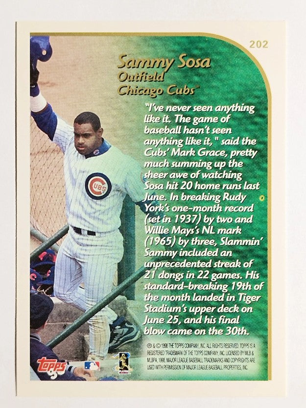 1999 Topps #202 Sammy Sosa HL