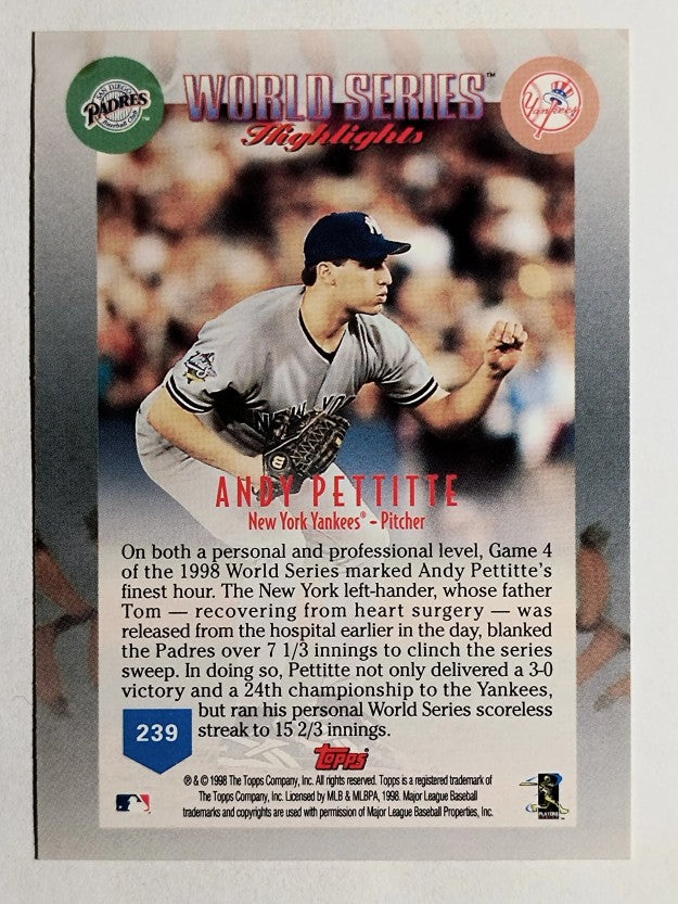 1999 Topps #239 Andy Pettitte WS