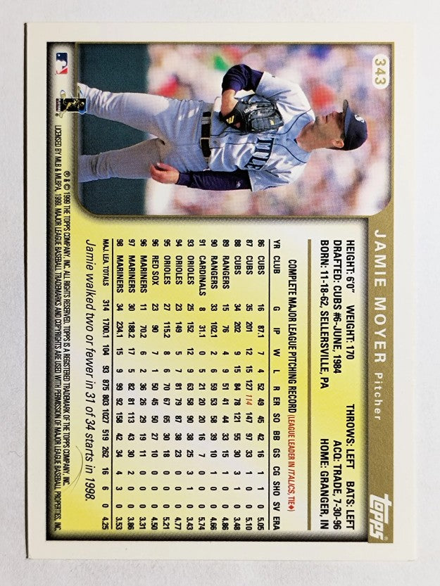 1999 Topps #343 Jamie Moyer