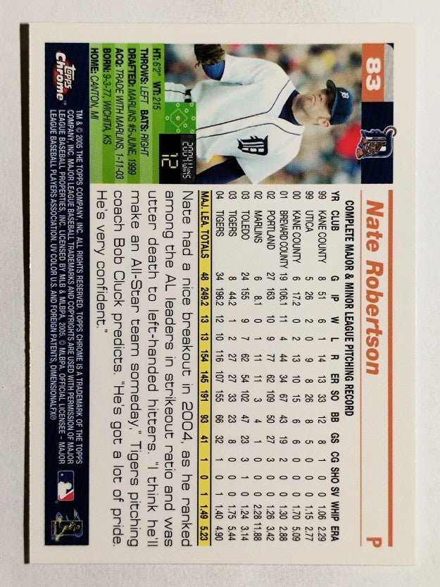 2005 Topps Chrome #83 Nate Robertson
