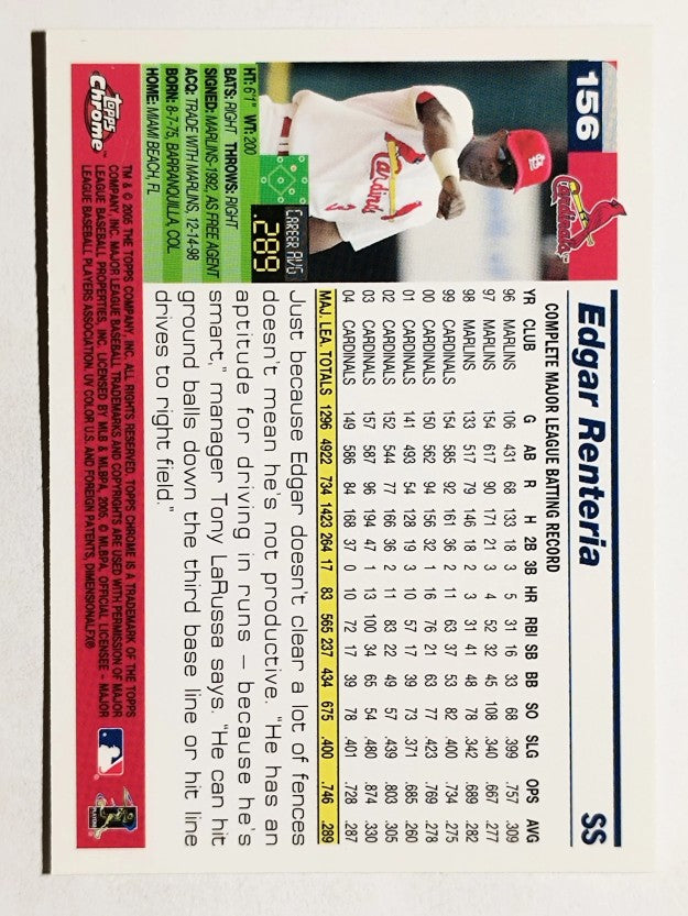 2005 Topps Chrome #156 Edgar Renteria