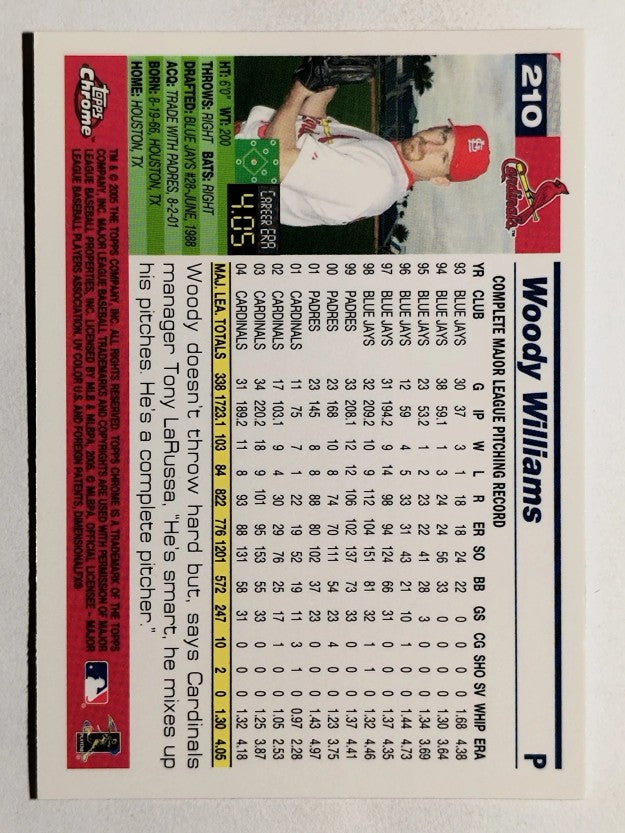 2005 Topps Chrome #210 Woody Williams