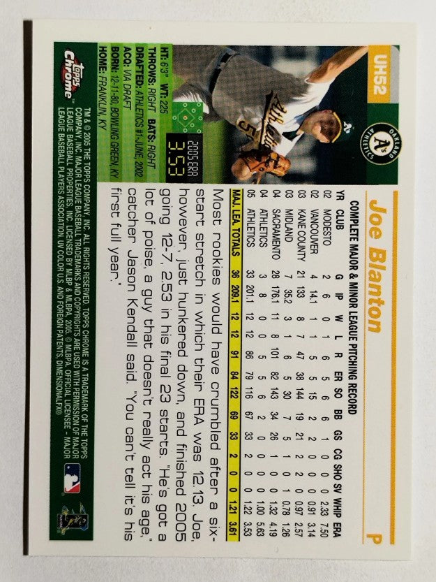 2005 Topps Chrome Update #52 Joe Blanton