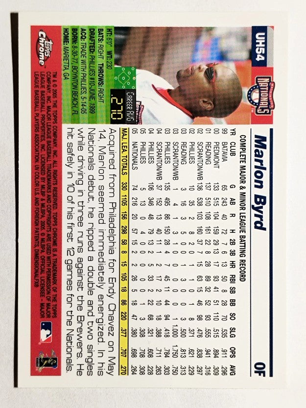 2005 Topps Chrome Update #54 Marlon Byrd