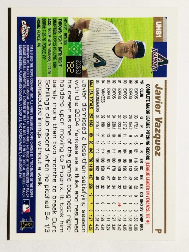2005 Topps Chrome Update #81 Javier Vazquez