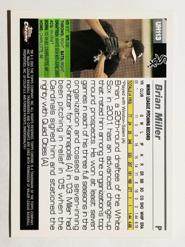 2005 Topps Chrome Update #113 Brian Miller FY RC