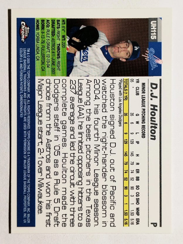 2005 Topps Chrome Update #115 D.J. Houlton FY RC
