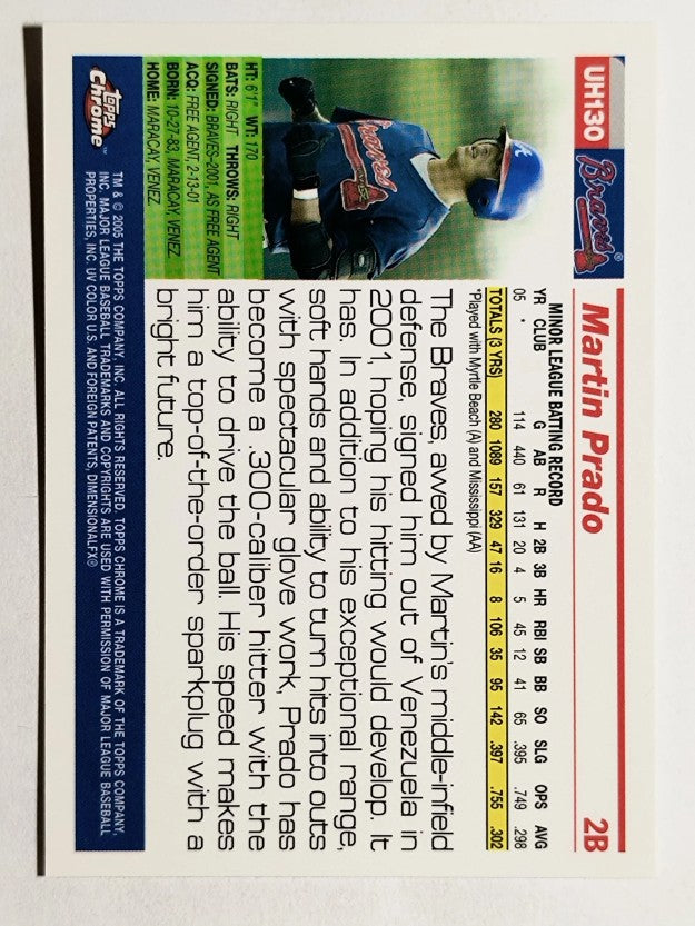 2005 Topps Chrome Update #130 Martin Prado FY RC