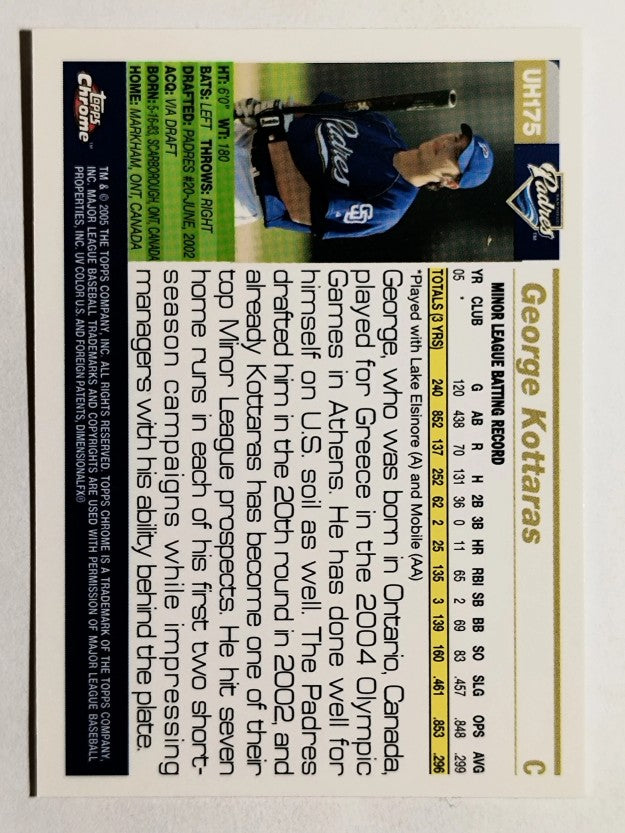2005 Topps Chrome Update #175 George Kottaras FY RC