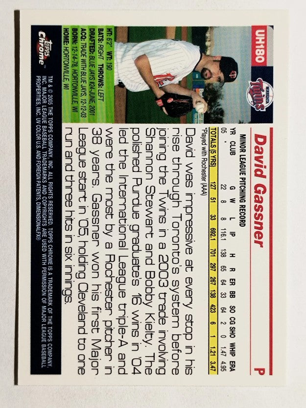 2005 Topps Chrome Update #180 David Gassner FY RC