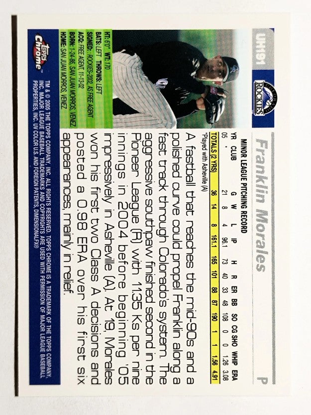 2005 Topps Chrome Update #191 Franklin Morales FY RC