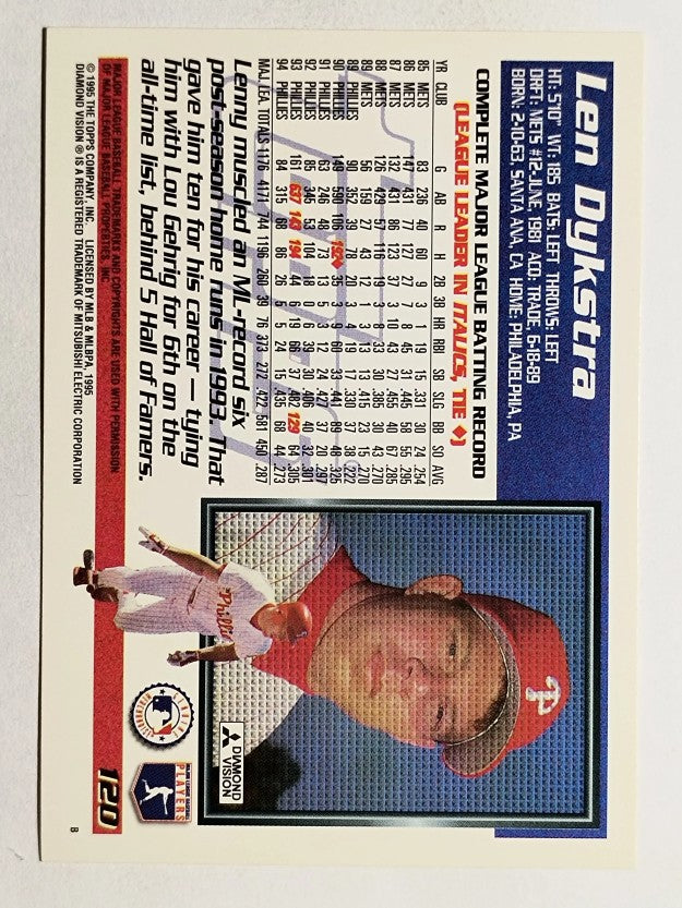 1995 Topps #120 Len Dykstra