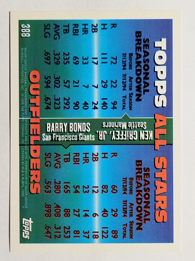 1995 Topps #388 Ken Griffey Jr./Barry Bonds AS
