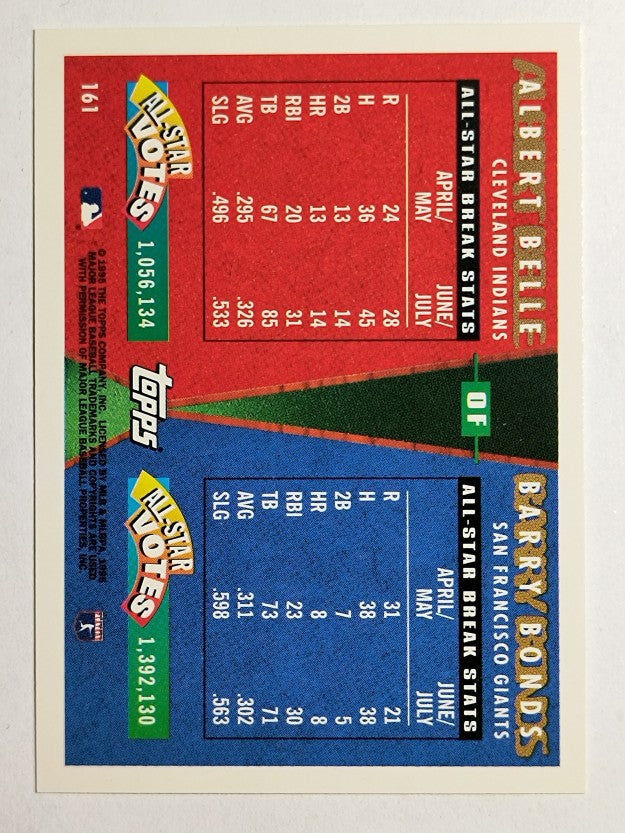 1995 Topps Traded #161T Albert Belle/Barry Bonds AS