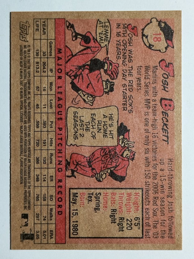 2007 Topps Heritage #18 Josh Beckett
