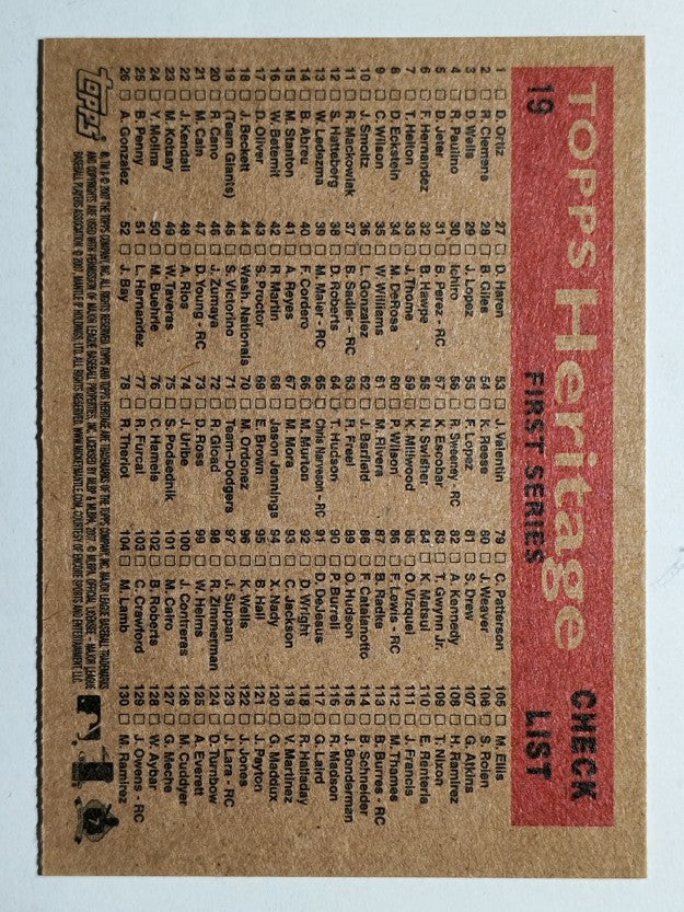 2007 Topps Heritage #19 San Francisco Giants TC