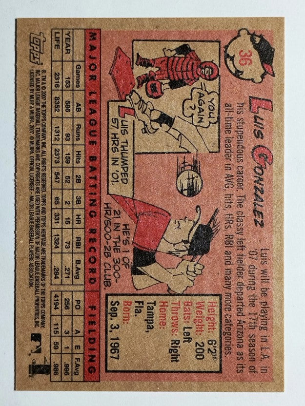 2007 Topps Heritage #36 Luis Gonzalez
