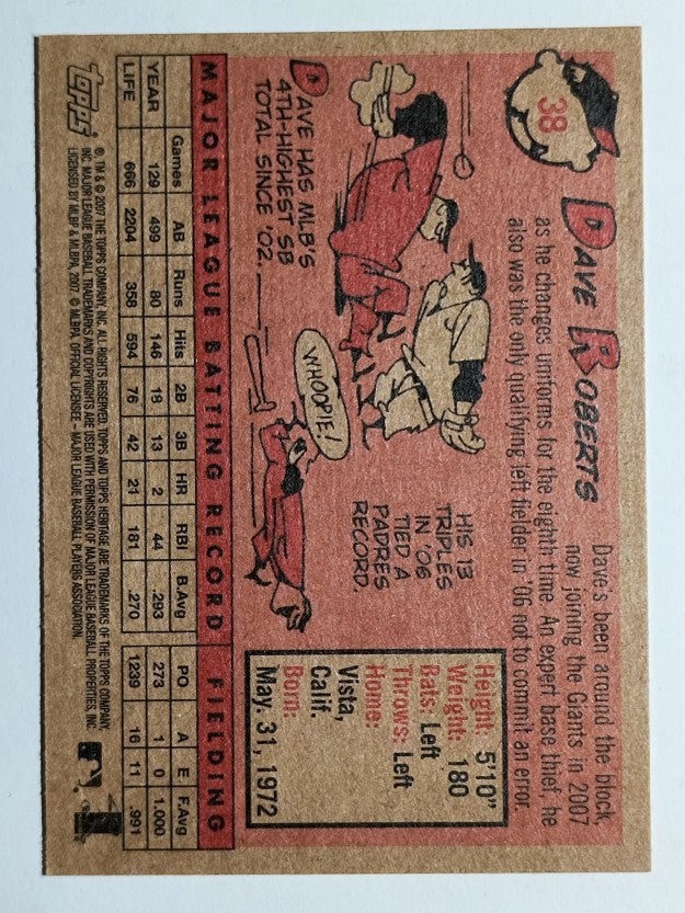 2007 Topps Heritage #38 Dave Roberts