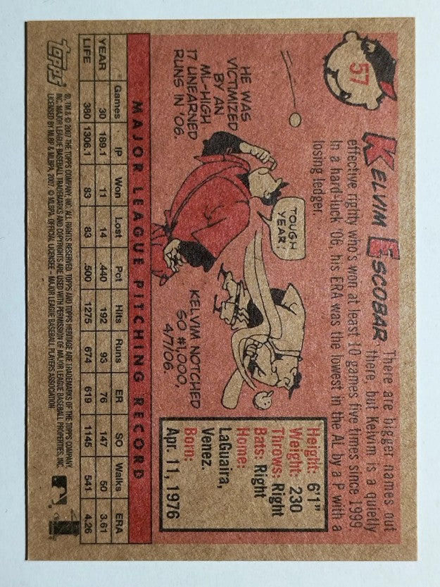 2007 Topps Heritage #57a Kelvim Escobar