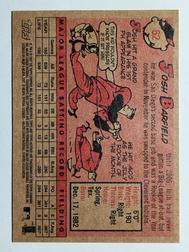 2007 Topps Heritage #62 Josh Barfield