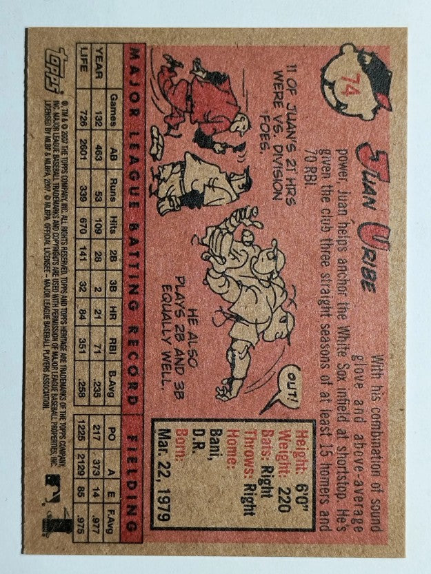 2007 Topps Heritage #74 Juan Uribe