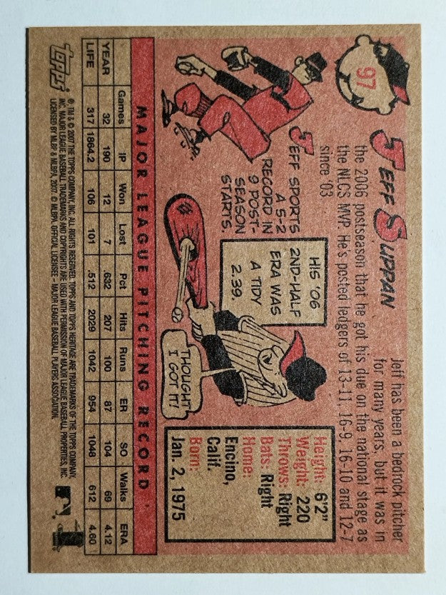 2007 Topps Heritage #97a Jeff Suppan
