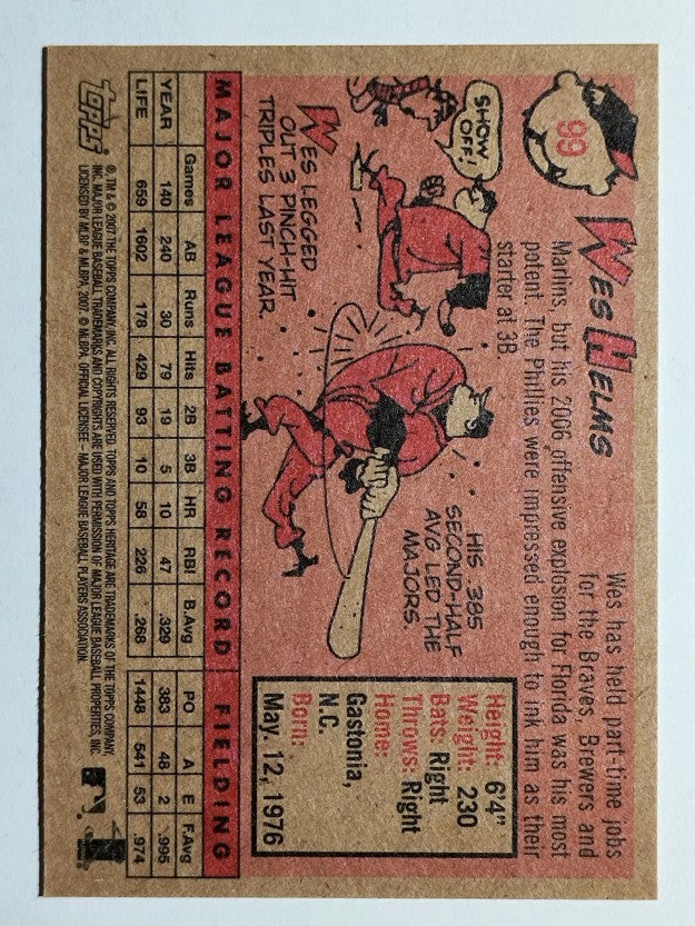 2007 Topps Heritage #99 Wes Helms
