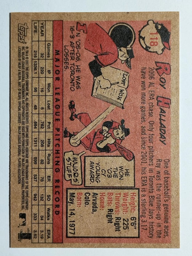 2007 Topps Heritage #118 Roy Halladay