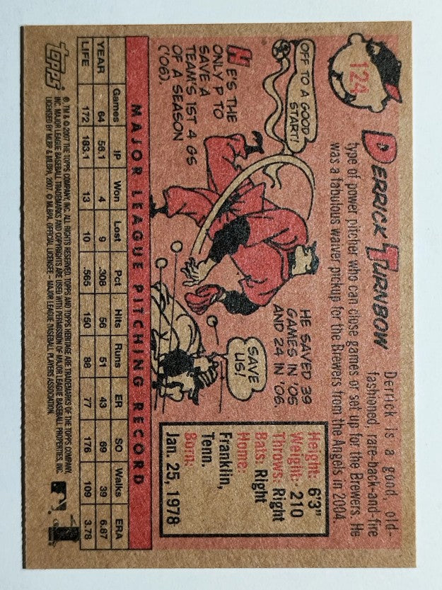 2007 Topps Heritage #124 Derrick Turnbow