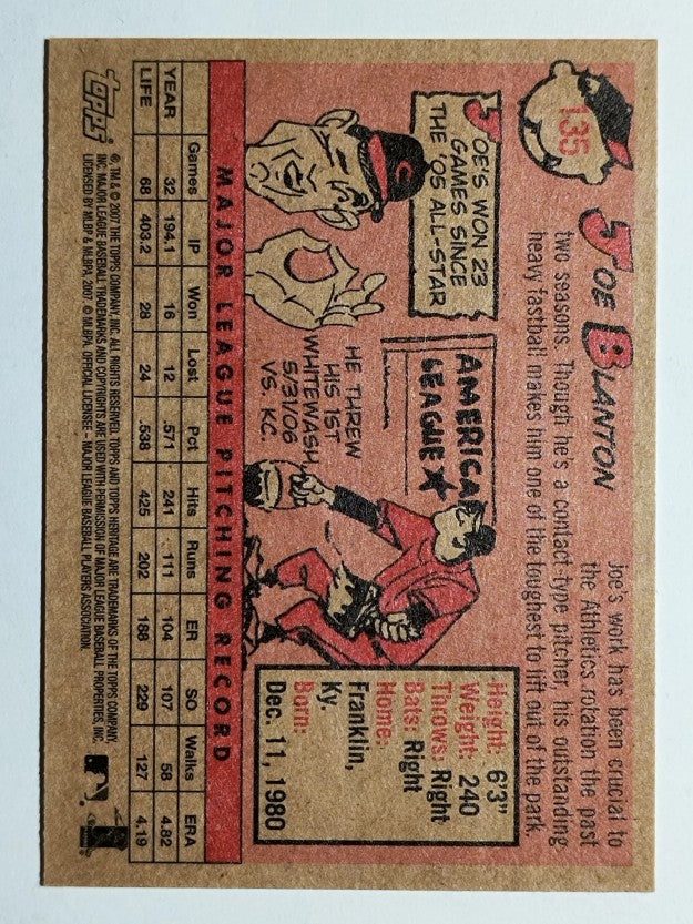 2007 Topps Heritage #135 Joe Blanton