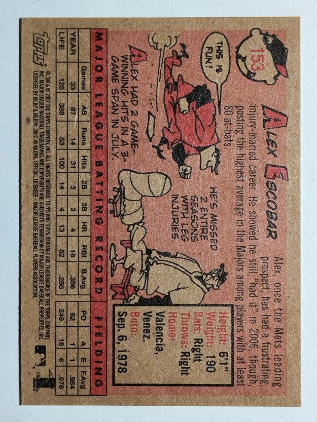 2007 Topps Heritage #153 Alex Escobar