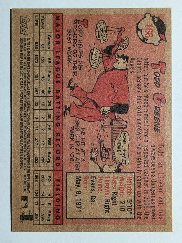2007 Topps Heritage #166 Todd Greene