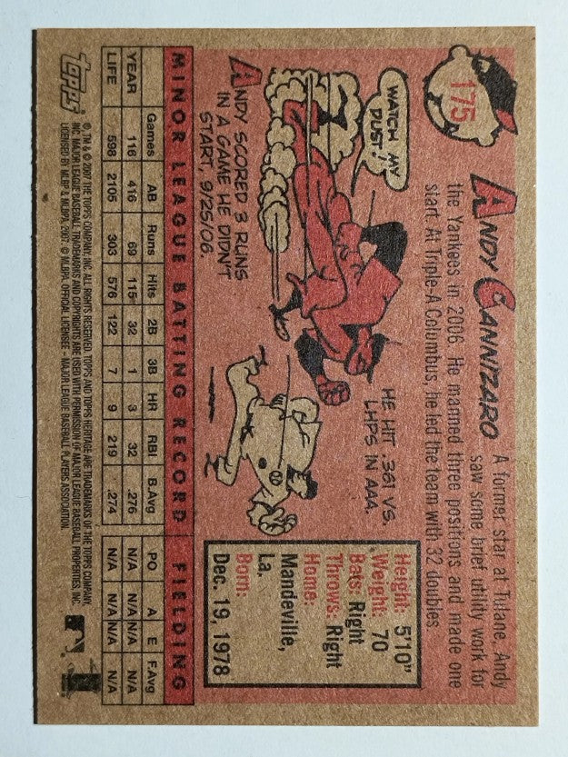 2007 Topps Heritage #175 Andy Cannizaro RC