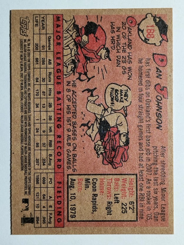 2007 Topps Heritage #188 Dan Johnson