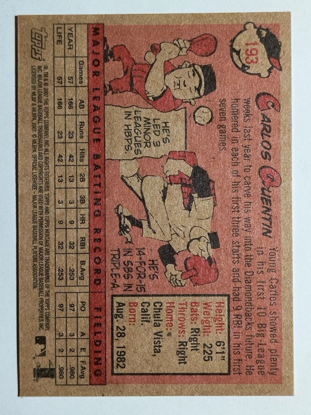 2007 Topps Heritage #193 Carlos Quentin