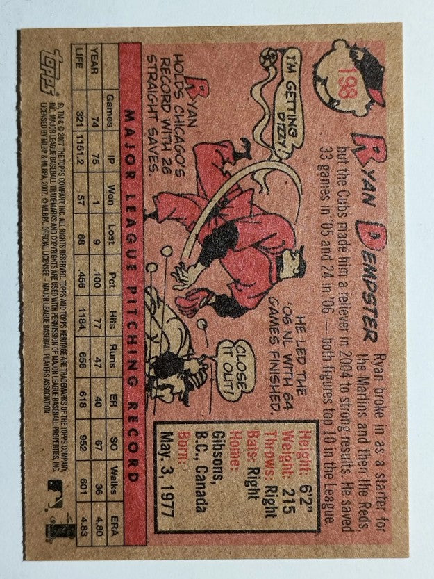 2007 Topps Heritage #198 Ryan Dempster