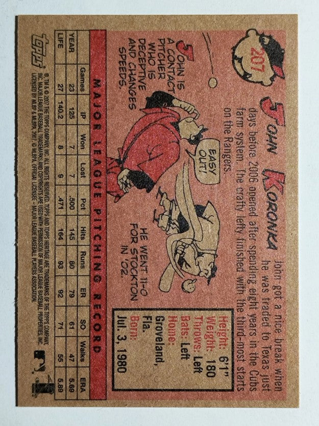 2007 Topps Heritage #207 John Koronka