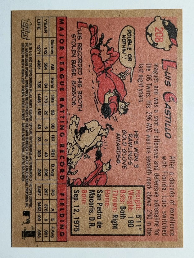2007 Topps Heritage #208 Luis Castillo