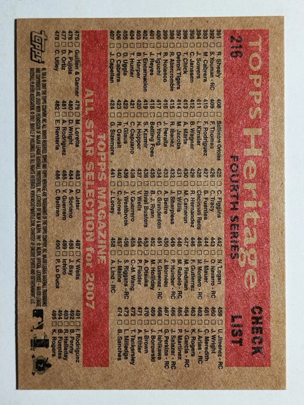2007 Topps Heritage #216 St. Louis Cardinals TC