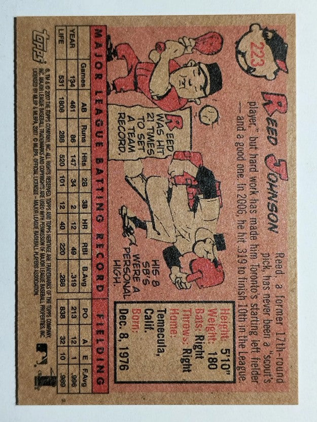 2007 Topps Heritage #223 Reed Johnson