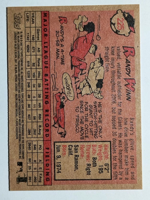 2007 Topps Heritage #225 Randy Winn
