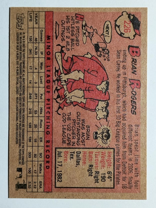 2007 Topps Heritage #226 Brian Rogers