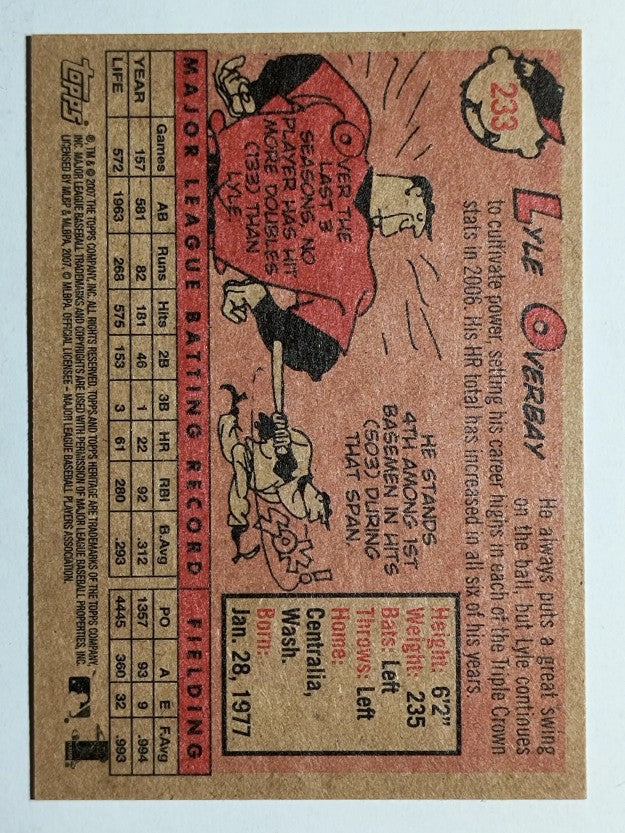 2007 Topps Heritage #233 Lyle Overbay
