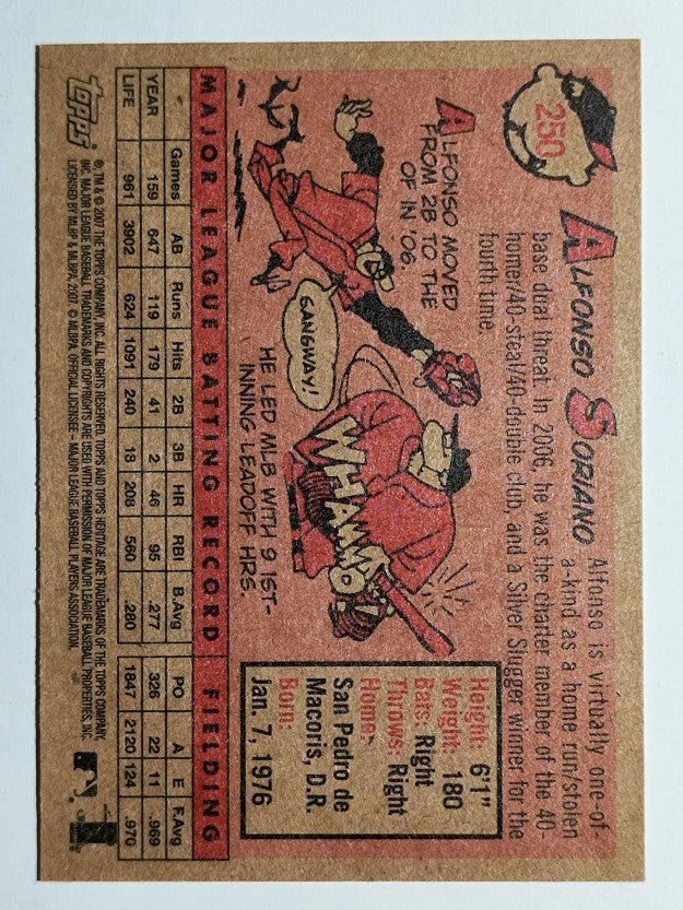 2007 Topps Heritage #250 Alfonso Soriano