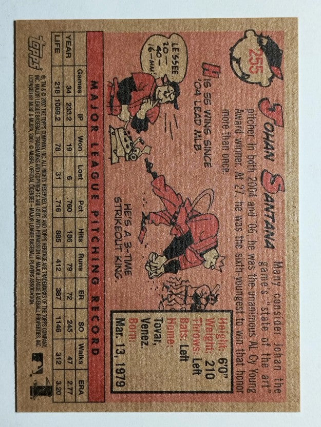 2007 Topps Heritage #255 Johan Santana