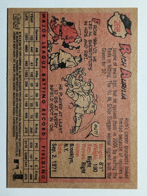 2007 Topps Heritage #268 Rich Aurilia