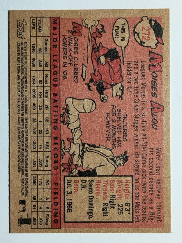 2007 Topps Heritage #272 Moises Alou